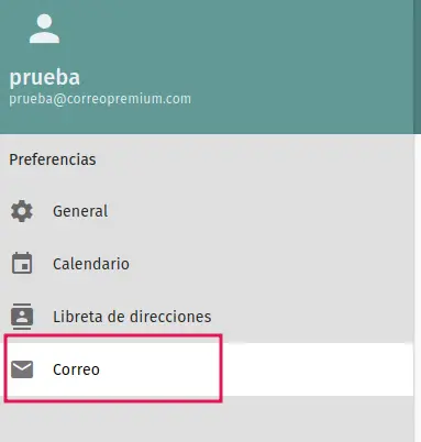 Opción correo